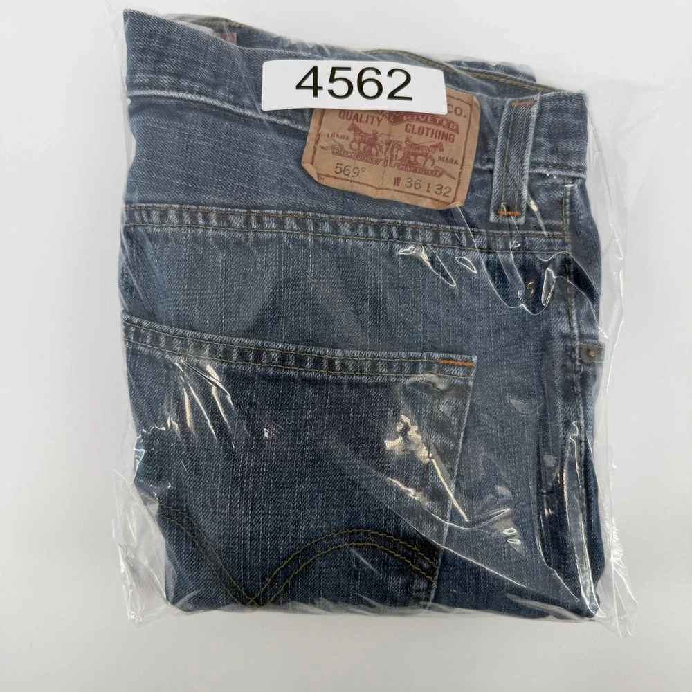 Levis 569 Loose Straight Jeans Mens 36x32 Blue Baggy Relaxed Fit Denim Pants Y2K